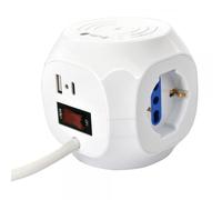 Techly Multipresa a Cubo 4 Posti con USB-A e USB-C™ QC3.0 e Ricarica Wireless