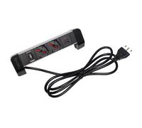 Techly 621765 Multipresa da Tavolo 2 Prese Italiane Bipasso 1 USB-C™ e 1 USB-A Nero