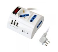 Techly Multipresa da Tavolo 3 Posti con Porte USB