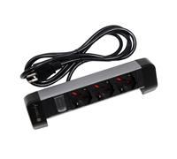 Techly 621772 Multipresa da Tavolo 3 Prese Italiane Bipasso Nero