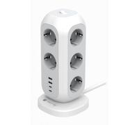Multipresa da Tavolo Torretta di Alimentazione 11 Prese Schuko 2 USB-A e 2 USB-C