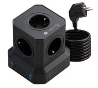 Techly 622946 Multipresa da Tavolo USB Cube 5p 2xUSB-A 3xUSB-C™ Nero