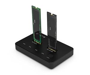 TECHLY NP 365832 Docking Station Dual-bay SSD M.2 NVME PCIe SATA 10 Gbps Duplicatori Clone Offline Nero