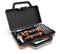 Techly NP 622236 Kit Valigetta 31 Pezzi in 1 Cacciaviti Bussole e Punte Professionali Nero/Arancione