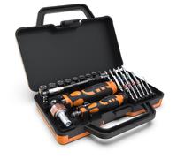 Techly NP 622236 Kit Valigetta 31 Pezzi in 1 Cacciaviti Bussole e Punte Professionali Nero/Arancione
