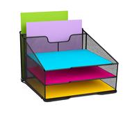 Techly Organizer da Scrivania a 3 Vassoi e 2 Sezioni Verticali