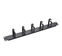 Techly Professional 305922 Pannello Passacavi 5 Anelli Senza Fori 1U Nero Nero