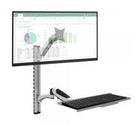 Techly Np Postazione di lavoro a parete con supporto monitor e ripiano tastiera