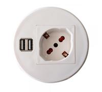 Techly Presa da Scrivania ad Incasso con 2 Prese USB