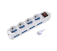 Techly Presa multipla 8 italiane / 4 Schuko con interruttore