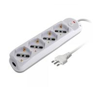 Techly Presa multipla 367195 4 posti Italiana bipasso/Schuko Spina 10A Bianco/Grigio