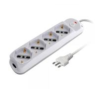 Techly Presa multipla 367195 4 posti Italiana bipasso/Schuko Spina 10A Bianco/Grigio