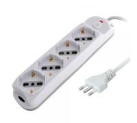 Techly Presa Multipla a 4 Posti Italiana Bipasso/Schuko Spina 16A