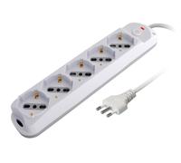 Techly Presa Multipla a 5 Posti Italiana Bipasso/Schuko Spina 10A