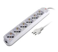 Techly Presa Multipla a 6 Posti Italiana Bipasso/Schuko Spina 10A