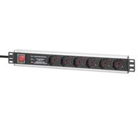 Techly Professional Multipresa 6 posti Rack 19'' con protezione e interruttore S