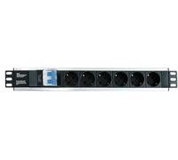 Techly Professional Multipresa Rack 19'' 6 posti 023233 con magnetotermico e spina Schuko angolata