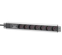 Techly Professional 023240 Multipresa 7 Posti da Rack 19" con Protezione Spina Italiana 1,5U Nero/Argento