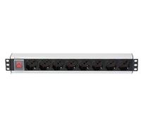 Techly Professional 023257 Multipresa 8 Posti da Rack 19'' con Interruttore Spina Italiana 1,5U Nero