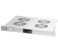 Techly Professional Gruppo 4 Ventole 1U per Rack 19'' con Termostato LED Grigio