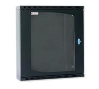 Techly Professional Armadio Rack 19'' Flat a muro 027972, 12 unità, p.30 cm, sezione unica, Nero