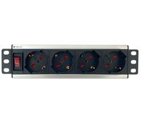 Techly Professional 028870 Multipresa 4 posti UNEL da Rack 10" con Interruttore