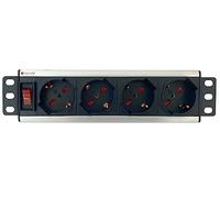 Techly Professional Multipresa 4 posti UNEL da Rack 10'' con Interruttore Spina