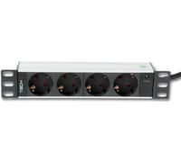 Techly Professional Multipresa 4 Posti da Rack 10'' Spina Schuko Angolata 1U Ins