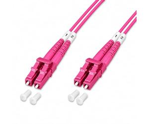 Techly Professional 102550 Cavo Fibra Ottica Multimodale OM4 LC/LC 50/125 0,5 m Fucsia