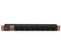 Techly Professional Multipresa 8 Posti da Rack 19'' con Interruttore Spina C20 1