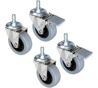 Techly Professional 106480 Kit 4 Ruote per Armadi Serie EW per Perno M10 Grigio