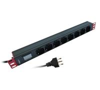 Techly Professional Multipresa 8 Posti da Rack 19'' con Misuratore Voltaggio e A
