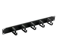 Techly Professional 305922 Pannello Passacavi 5 Anelli Senza Fori 1U Nero Nero