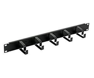 TECHLY Professional 305922 Pannello Passacavi 5 Anelli Senza Fori 1U Nero Nero