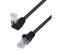 Techly Professional 363104 Cavo di Rete Patch Connettore Angolato 90° CCA Cat. 5E UTP 0,25m Nero Nero