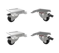 Techly Professional Kit 4 Ruote a 4 Punti di Fissaggio per Armadi Server Serie E