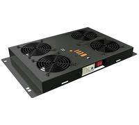Techly Professional 364972 Kit di Ventilazione a Soffitto per Rack 19" 4 Ventole Nero Nero