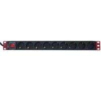 Techly Professional Multipresa 9 Posti da Rack 19'' con Interruttore Spina Schuk