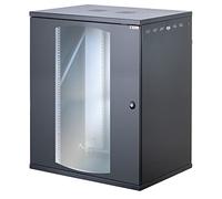 Techly Professional 366846 Armadio Rack 19" a Muro 16U P 600mm L 800mm Porta Vetro Nero Nero