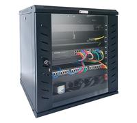 Techly Professional 367423 Armadio Rack 19" a Muro 6 unità P.450 mm Flat Pack Nero Nero