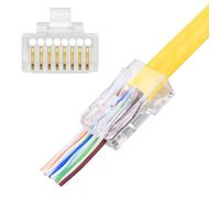 Techly Professional 621048 Confezione 100 Plug modulari RJ45 Passanti Cat6 UTP Trasparente