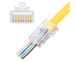 Techly Professional 621048 Confezione 100 Plug modulari RJ45 Passanti Cat6 UTP Trasparente