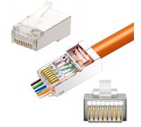 Techly Professional 621055 Confezione 100 Plug modulari RJ45 Passanti Cat6 STP Silver