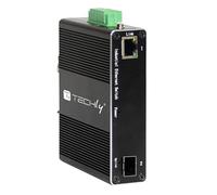 Techly Professional 621321 Convertitore Ethernet Industriale Gigabit 1 Porta RJ45 a 1 Porta SFP Non Gestito Nero