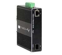 Techly Professional 621321 Convertitore Ethernet Industriale Gigabit 1 Porta RJ45 a 1 Porta SFP Non Gestito Nero