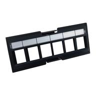Techly Professional 621420 Pannello Frontale Adattatore 6 Posti RJ45 Keystone UTP per Pannello Patch Nero