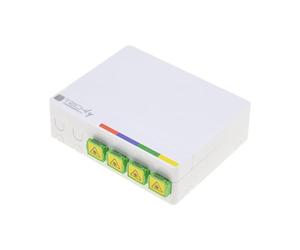Techly Professional 621611 Scatola di Terminazione Ottica di Appartamento (STOA) FTTH per 4 Fibre SC-APC a Muro o Guida DIN Bianco