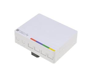 Techly Professional 621628 Scatola di Terminazione Ottica di Appartamento (STOA) FTTH per 4 Fibre 4 adattatori su Guida DIN Bianco