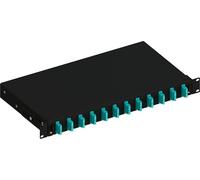 Techly Cassetto ottico 19" 623042 – scorrevole, 12 bussole SC Duplex multimodale OM3 – Nero
