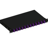 Techly Professional 623059 Cassetto Ottico 19" Scorrevole con 12 Bussole SC Duplex Multimodale OM4 Nero Nero